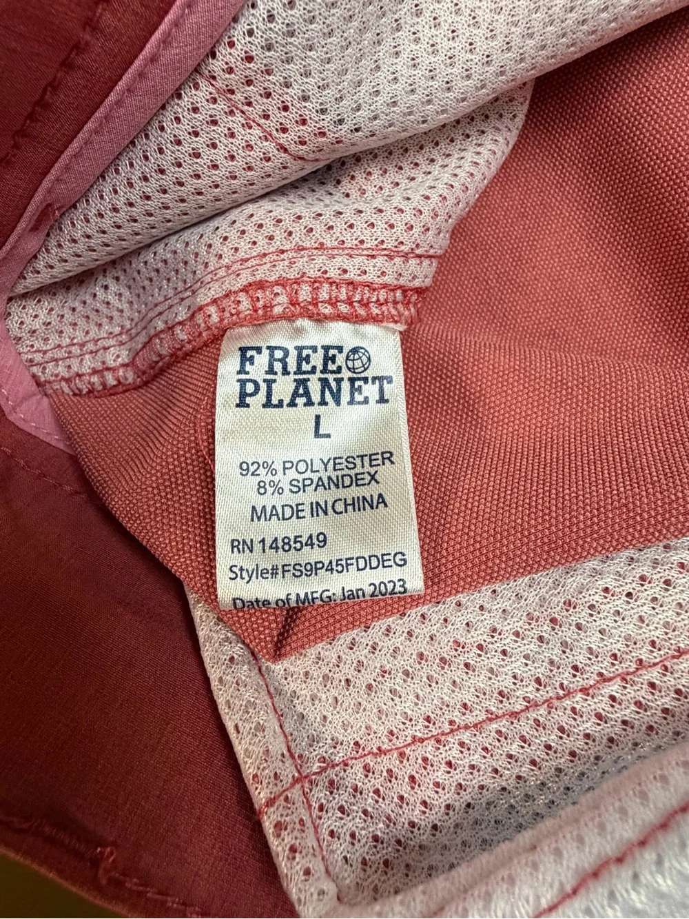 🆕 Free Planet Men's Coral Pink Flat-Front Shorts